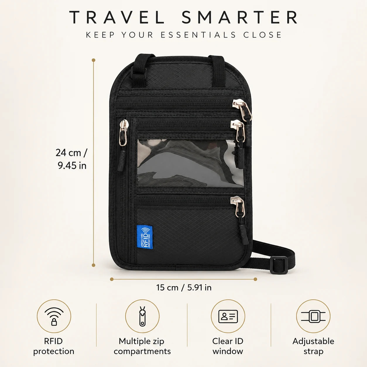 Travel wallet / 24 × 15 cm